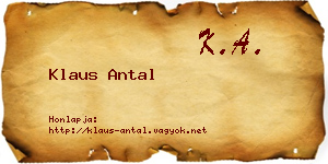 Klaus Antal névjegykártya